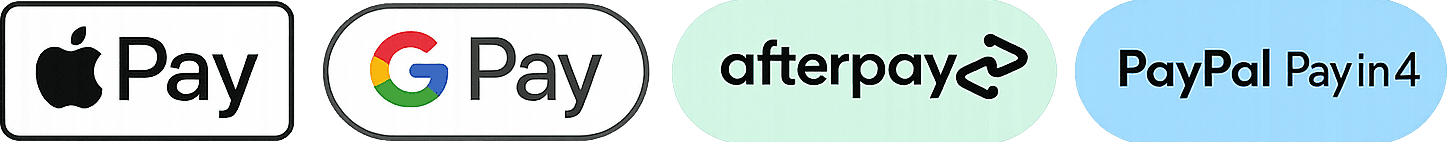 AfterPay and PayPal Pay in 4 available